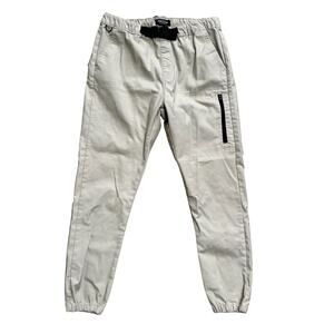 WXYZ Tan Elastic Waist Zippered Pockets Performance Joggers Mens L